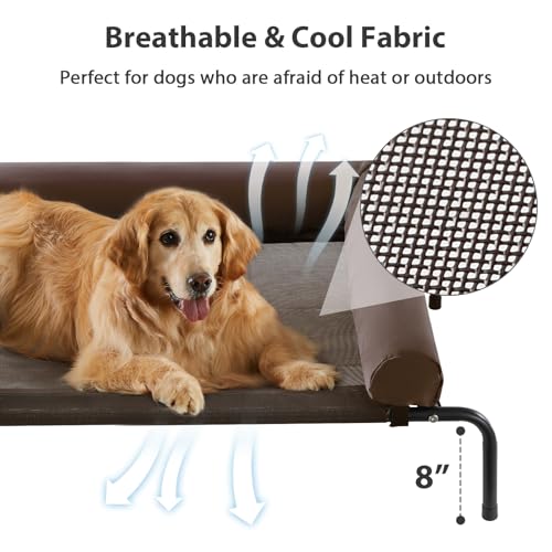Large Elevated Cooling Cot (Brown / 48.0"L x 35.0"W x 8.0"Th)