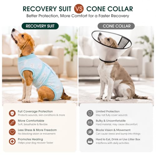 Recovery Suit for Dogs Cats (X-large (Back:20.1-24.8'', Weight:42-75 Lb) / Sky Starlet)
