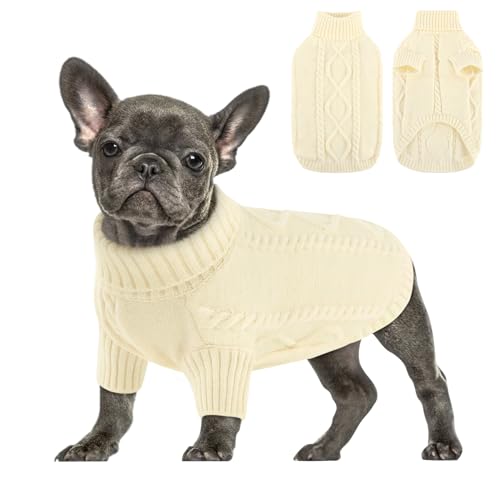 Small Dog Pullover Sweater for Medium Dogs Girl (Medium / White)