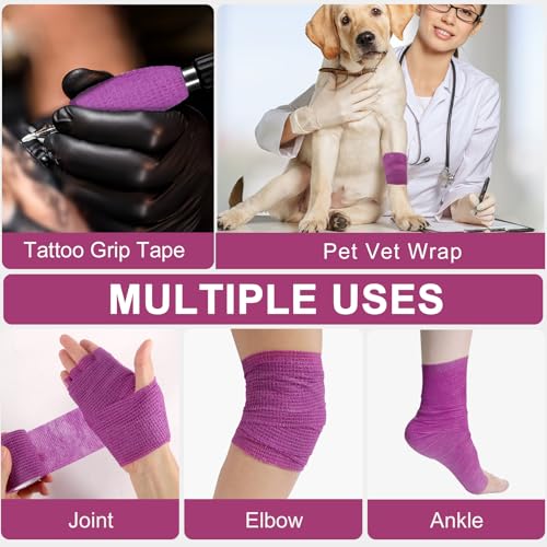 24 Pack Self Adhesive Bandage Wrap (Purple / 2 Inch)