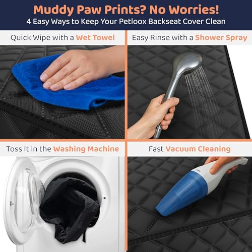 Dog Car Seat Cover for Back Seat (Black / XL (64"x60"))