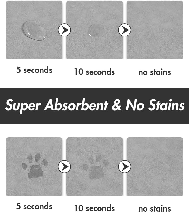 Absorbent Dog Food Mat (Lightgrey / 14"x22")