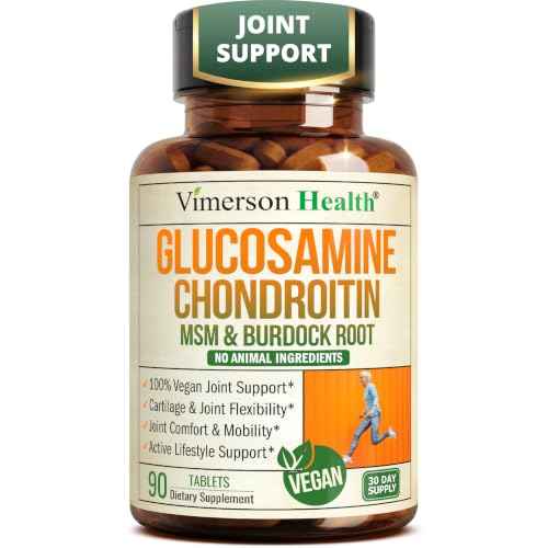 Vegan Glucosamine Chondroitin MSM Joint Supplements for Women & Men 90 Tabs