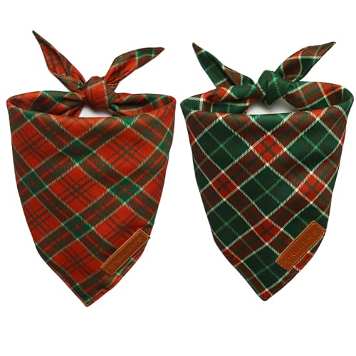 Christmas Dog Bandanas 2 Packs (Christmas 2 / Large)