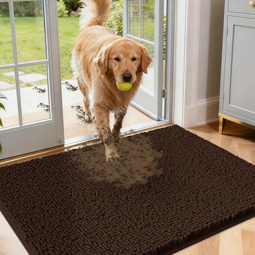Dog Door Mat for Muddy Paws (Brown / 36" x 24")