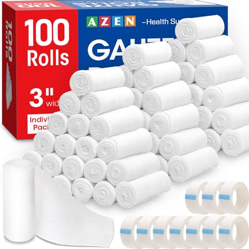 100 Pack Gauze Rolls Bandages (100p / 3IN)