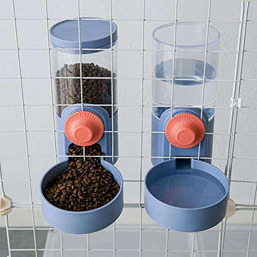 Pet Hanging Automatic Feeders Drinking Bowls 33.8oz (Blue-Water)