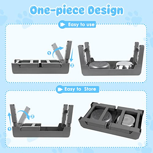 Raised Dog Bowls 4 Height Adjustable Elevated Bowl Stand