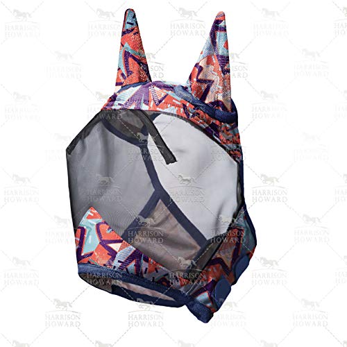 LumiVista Horse Fly Mask Standard with Ears UV Protection for Horse Abstract Graffiti L Full Size (Abstract Graffiti / Full (Large))