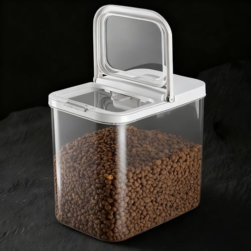 Pet Food Storage Containers With Lids & Scooper (12KG-White-1)