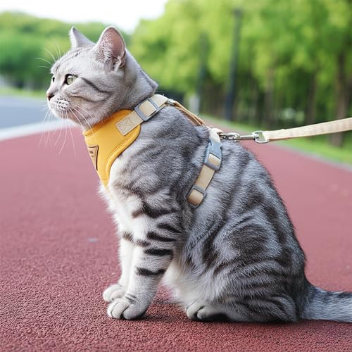 Escape Proof Cat Harness and Leash Set (Yellow / XS)