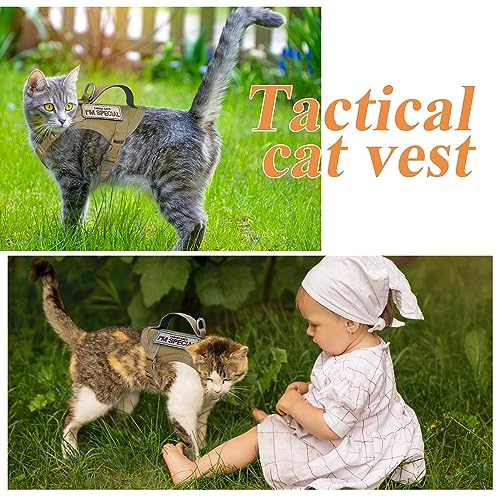 Tactical Cat Harness for Walking Escape Proof (xxs / Khaki)