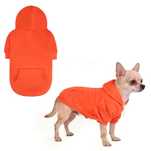 Fall Dog Clothes Thanksgiving Pet Hoodie Sweater for Small Dogs (Orange / Small)