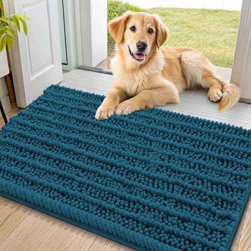 Dog Door Mat for Muddy Paws 36x24 (Layered-Atlantic Blue / 36"X24")