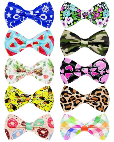 10 Pack Daily Dog Bowties for Small Dogs Sliding on Collar (S/M)