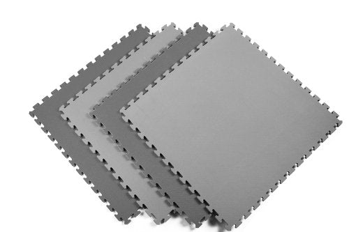Reversible 1 2" EVA Foam Gym Floor Tiles (Gray/Black / 4 Tiles - 16 Sq. Ft)