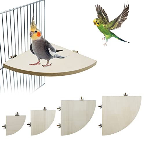 Bird Parrot Corner Perch Flat Platform Stand for Cage (M: 5.12*5.12inch)