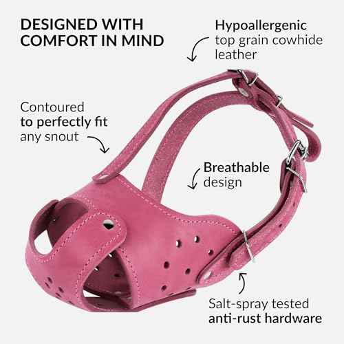 Leather Basket Muzzle for Pitbull & Amstaff (Pink Basket)