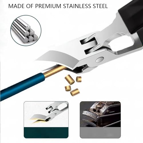 Angled Nail Clippers Black Eagle Beak Oblique Slanted Curved Thick Professional Nail Clippers for Women Adult Men Ingrown (Baroque)
