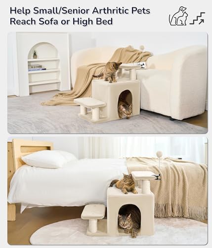 Cat Stairs for Bed (Beige)