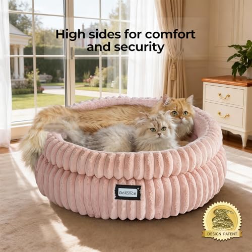 Cat Bed Kitten Bed (24.0"L x 24.0"W x 9"Th / Acorn Pink)