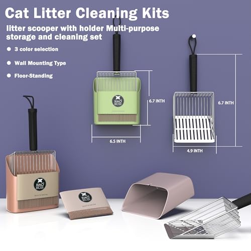 Cat Litter Scooper with Holder (Orange)