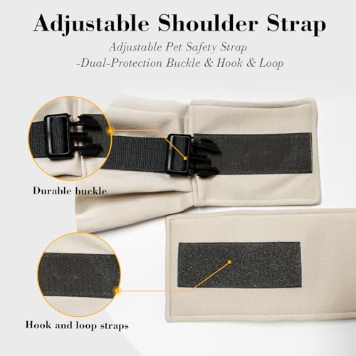 Dog Sling Carrier for Small Dogs up to 15 lbs (Apricot / 30.3"L x 9.5"W x 27.6"H)