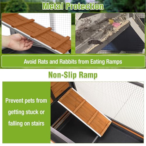 2 Story Rabbit Hutch Indoor Bunny Cage Large Rabbit Cage Outdoor with Chew