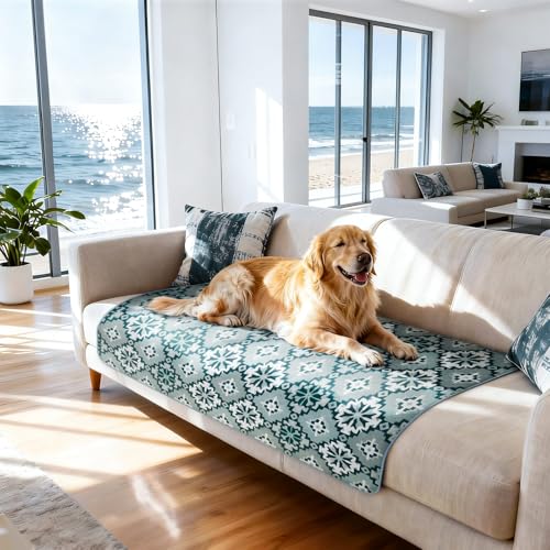 Washable Pee Pads for Dogs (Tribal Blue / 39" x 63" (1 Pack))