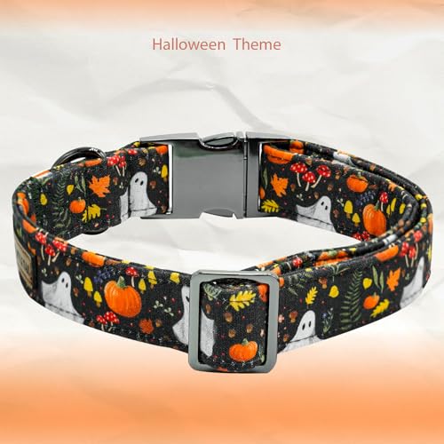 Fall Dog Collars Bow (Mushroom Ghost / Small (Pack of 1))