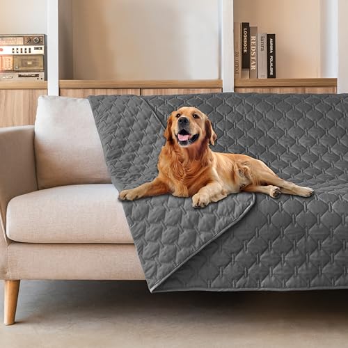 Waterproof Dog Blankets for Large Dogs (82x102 Inch (Pack of 1) / Dark Grey)