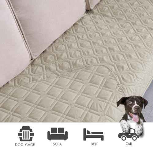 Waterproof Dog Bed Cover Pet Blanket for Furniture Bed Couch Sofa Reversible (40x70 Inch (Pack of 1) / Khaki+khaki)