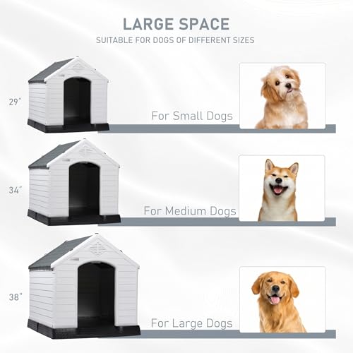 Large Dog House (Gray / 38.8"L x 35"W x 37.4"H)