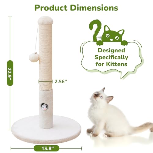 Funny Cat Scratching Posts Sturdy Scratcher Posts 23'' Off White (Off White / 23‘’)