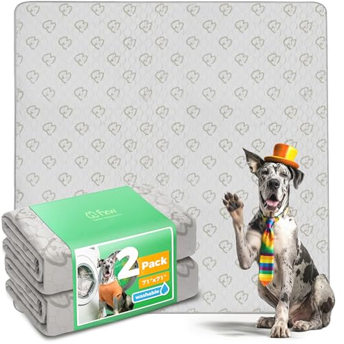 Washable Pee Pads for Dogs (Khaki / 71" Square (2 Packs))
