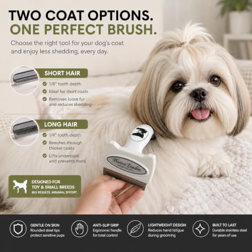 Deshedding Brush for Small Long Hair Dogs (Long Hair | Small)