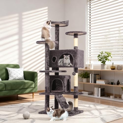 54" Cat Tree Tower (54in / Purple Gray)