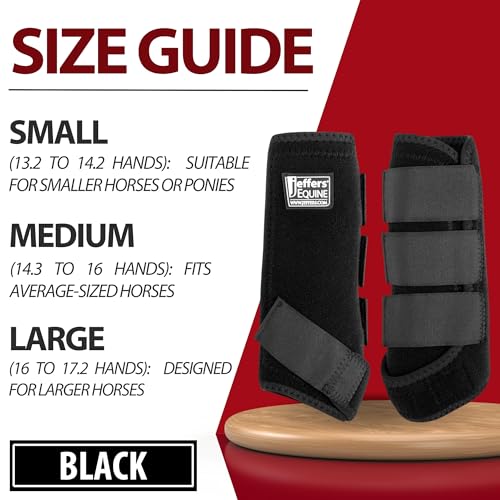 Equine Protective Horse Boots 1 Pair Black (Black / Medium)
