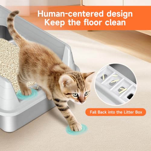 Stainless Steel Cat Litter Box (Grey M)