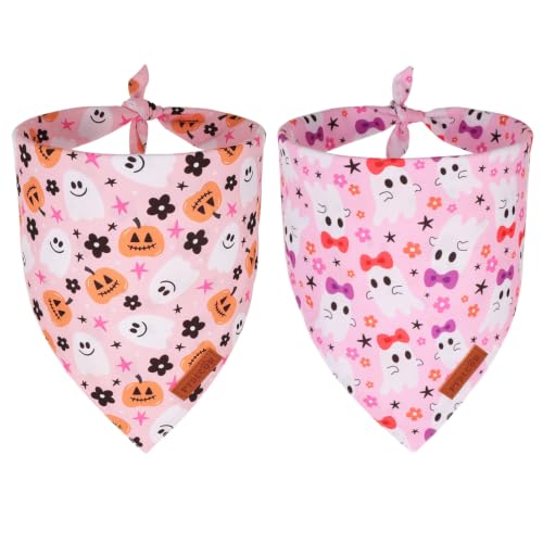 Pink Halloween Dog Bandanas (Small / Halloween-4)