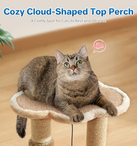 Made4Pets Kitten Toy Scratching Post with Self Groomer for Indoor Cats (17.5"H)