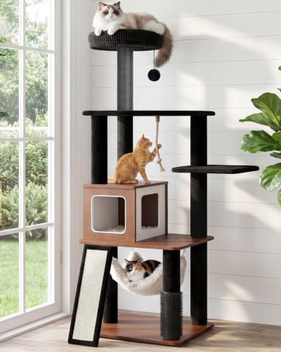 61" Modern Cat Tree (Walnut)