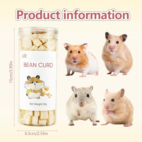 Freeze Dried Tofu for Hamsters Natural Treats Enrichment Snacks