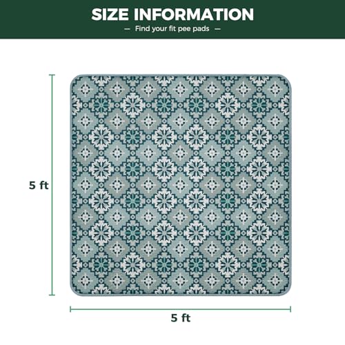 Washable Pee Pads for Dogs (Tribal Blue / 39" x 63" (1 Pack))