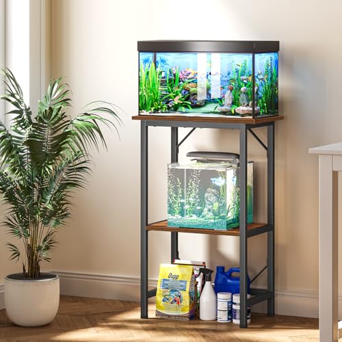 10 Gallon Fish Tank Stand (Rustic Brown / 10 Gal-2 Tier)