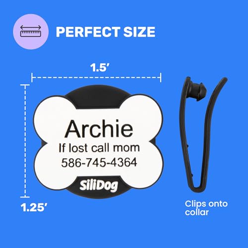 Personalized Engraved Silicone Dog ID Tag with Tracker Holder (Pink / AirTag-Holder)