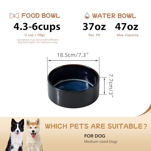 Dog Bowls Ceramic (1 Bowl-Starry Sky / 5CUPS)