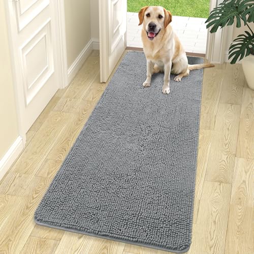 Dog Door Mat for Muddy Paws 70x24 (Grey / 70" X 24")