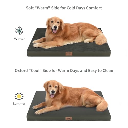 Waterproof Orthopedic Dog Crate Bed for Small Dogs & Cats (Coffee / 23.0"L x 17.0"W x 2.5"Th)