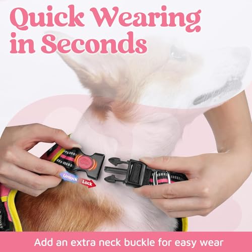 Dog Harness for Large (Pink & Yellow / X-Large)